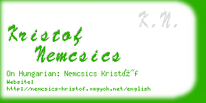 kristof nemcsics business card
